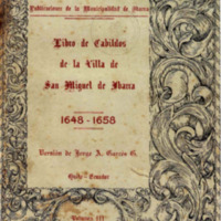 Libro de Cabildos de la Villa de San Miguel de Ibarra 1648 - 1658