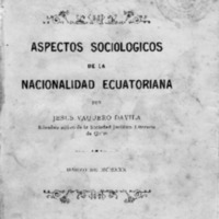 Aspectos Sociológicos de la Nacionalidad Ecuatoriana